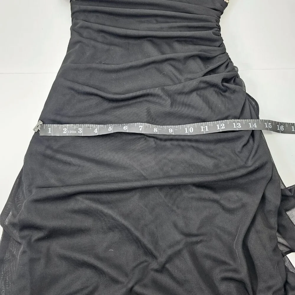 Betsy & Adam Women's Vintage Y2K Black Rhinestone Halter Bodycon Dress Size 4 - Picture 13 of 14